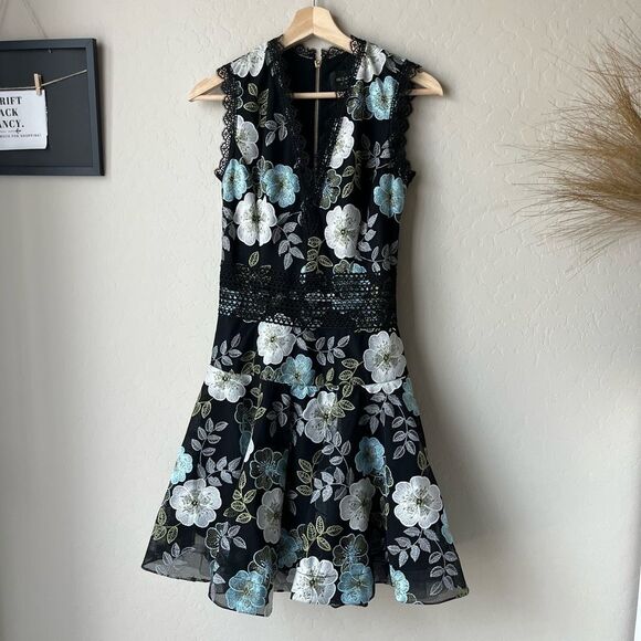 Bronx and Banco Black Floral Mini Dress - Picture 3 of 11
